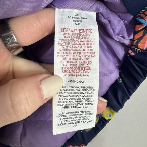 Mini Boden Girls Jacket 11-12 Blue Butterfly Padded Convertible Vest Fleece Line - Picture 12 of 14